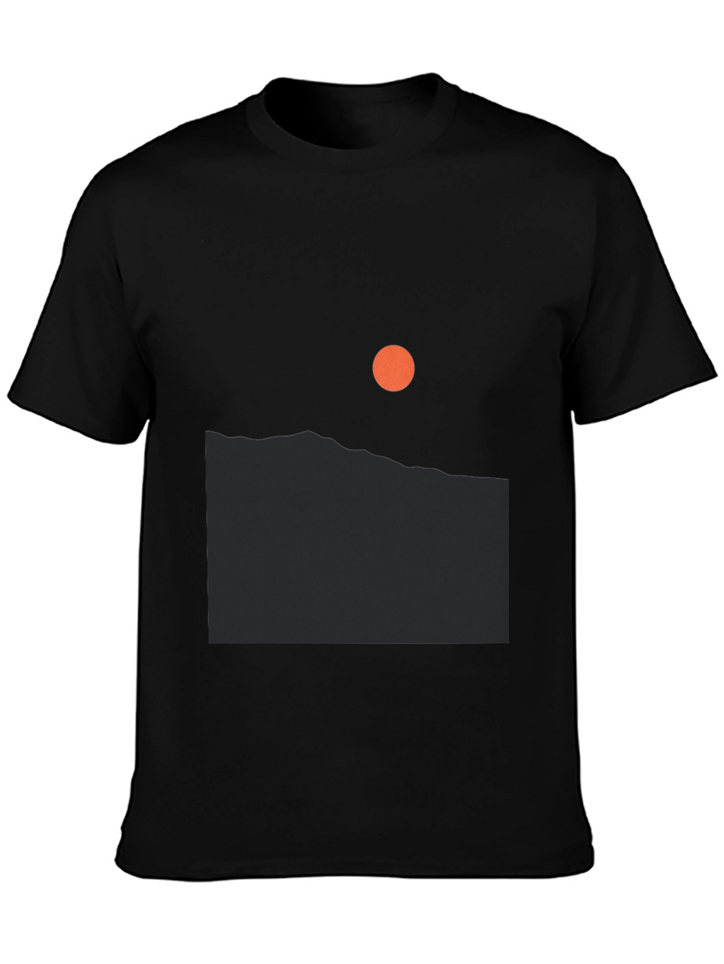 Minimalist Sunrise Graphic Tee - Black