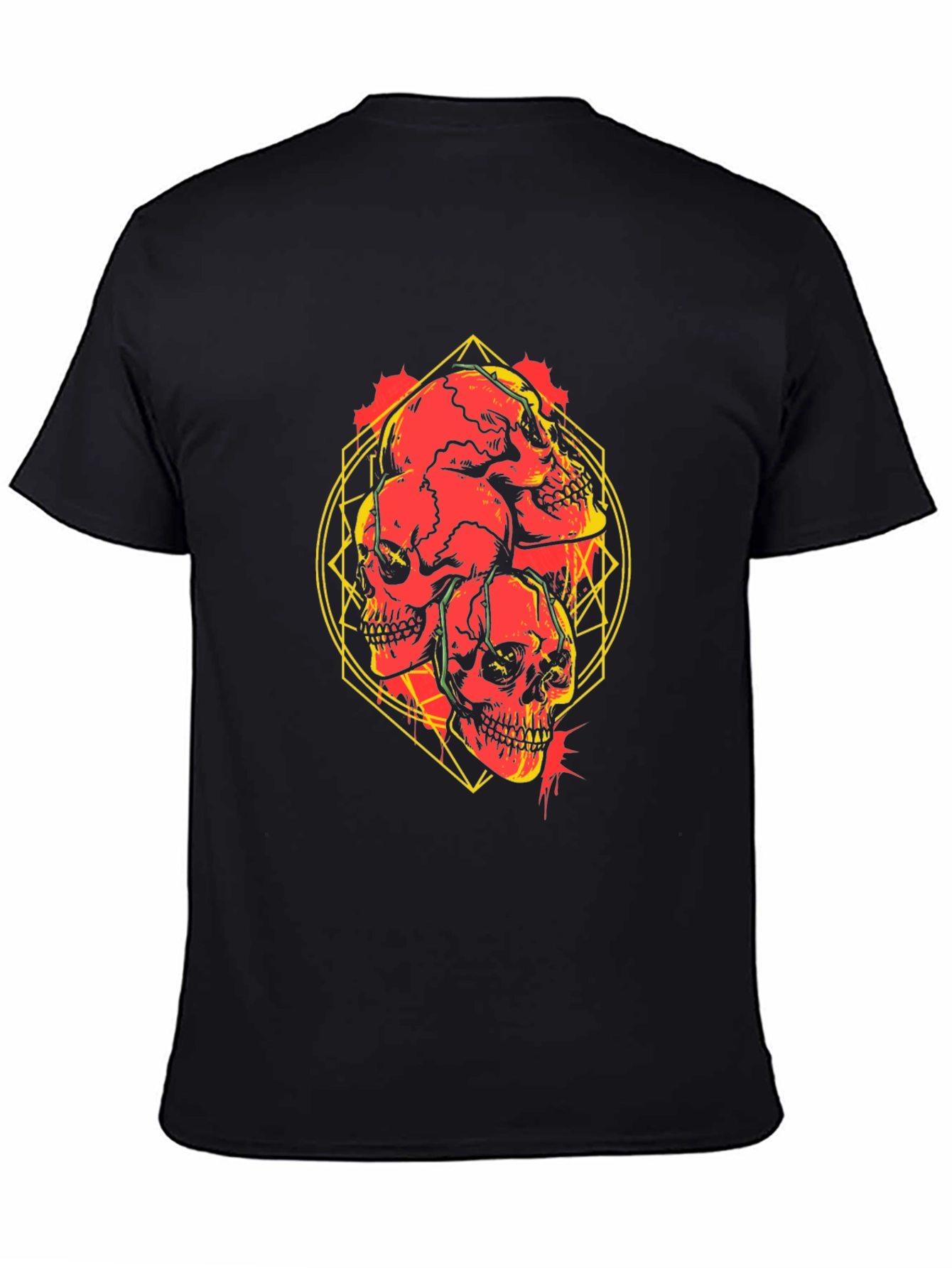 Skull Graphic Print Black T-Shirt