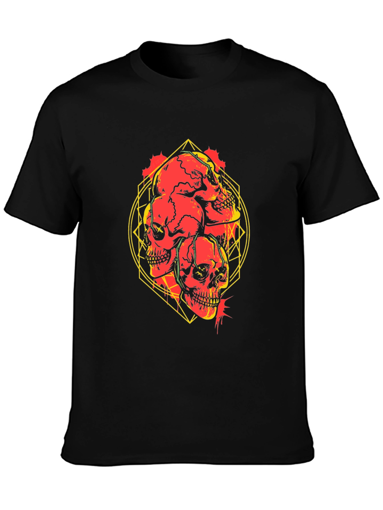 Skull Graphic Print Black T-Shirt