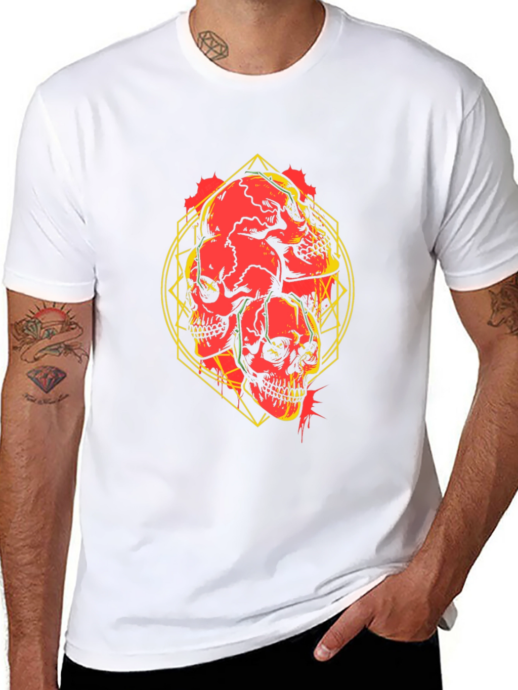 Skull Graphic Print Black T-Shirt