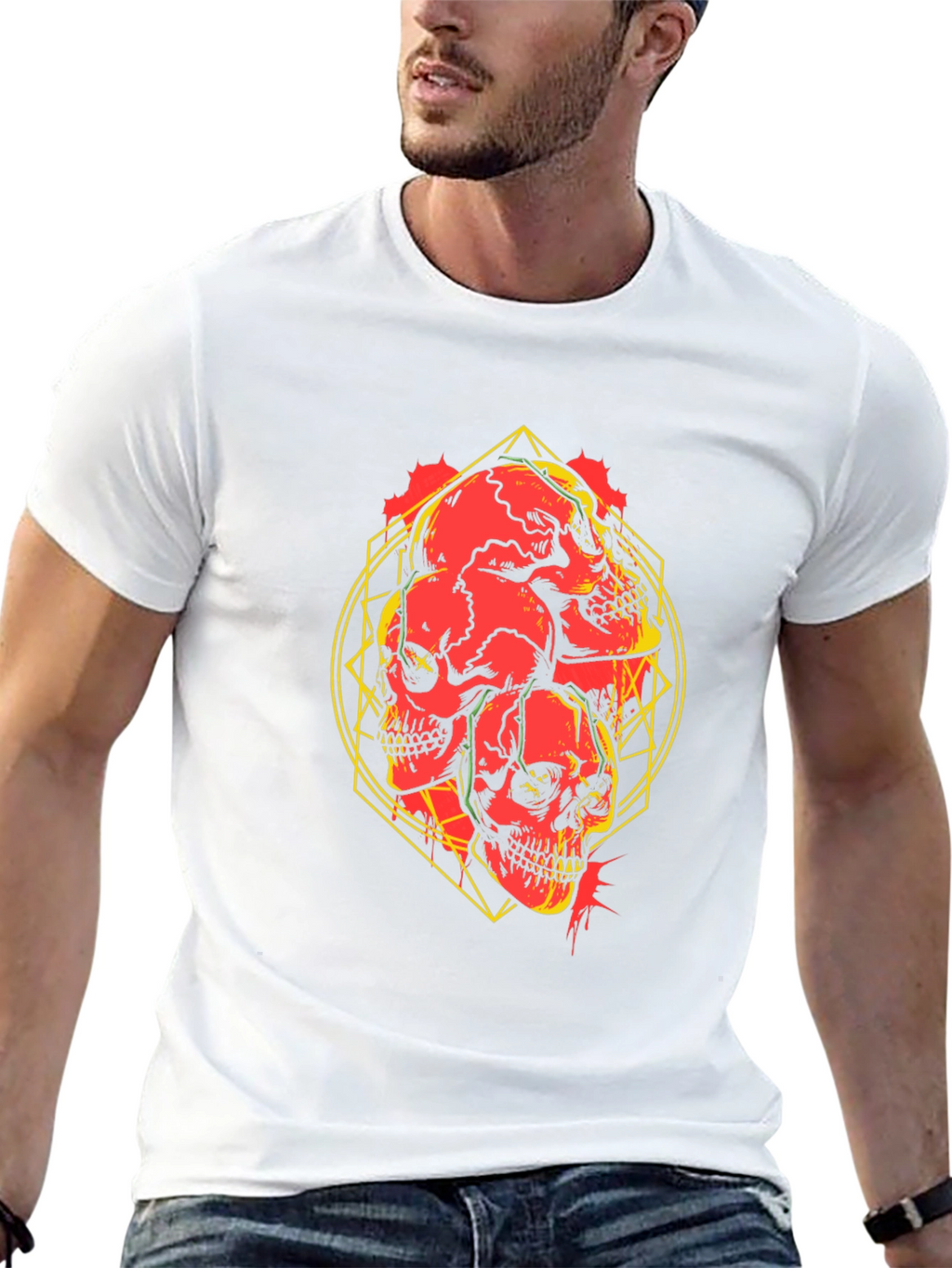 Skull Graphic Print Black T-Shirt