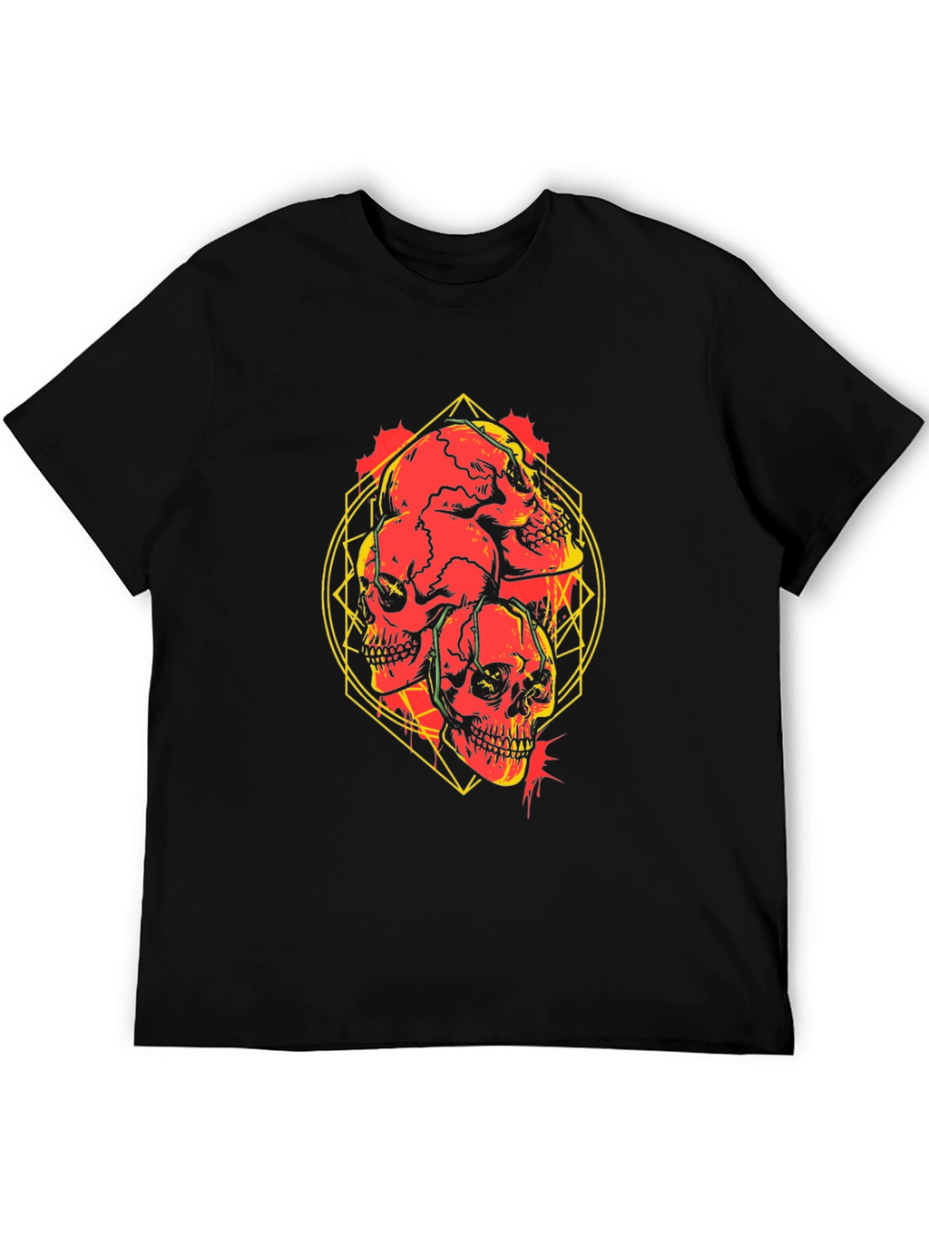 Skull Graphic Print Black T-Shirt