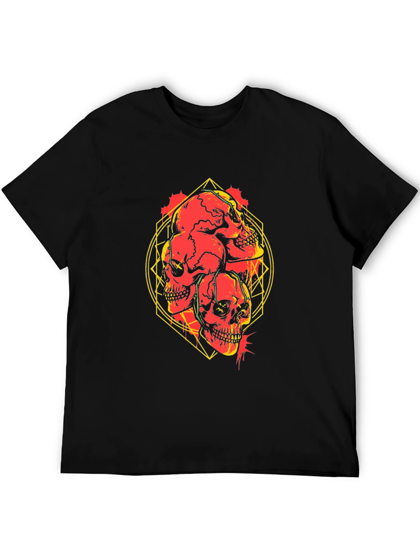 Skull Graphic Print Black T-Shirt