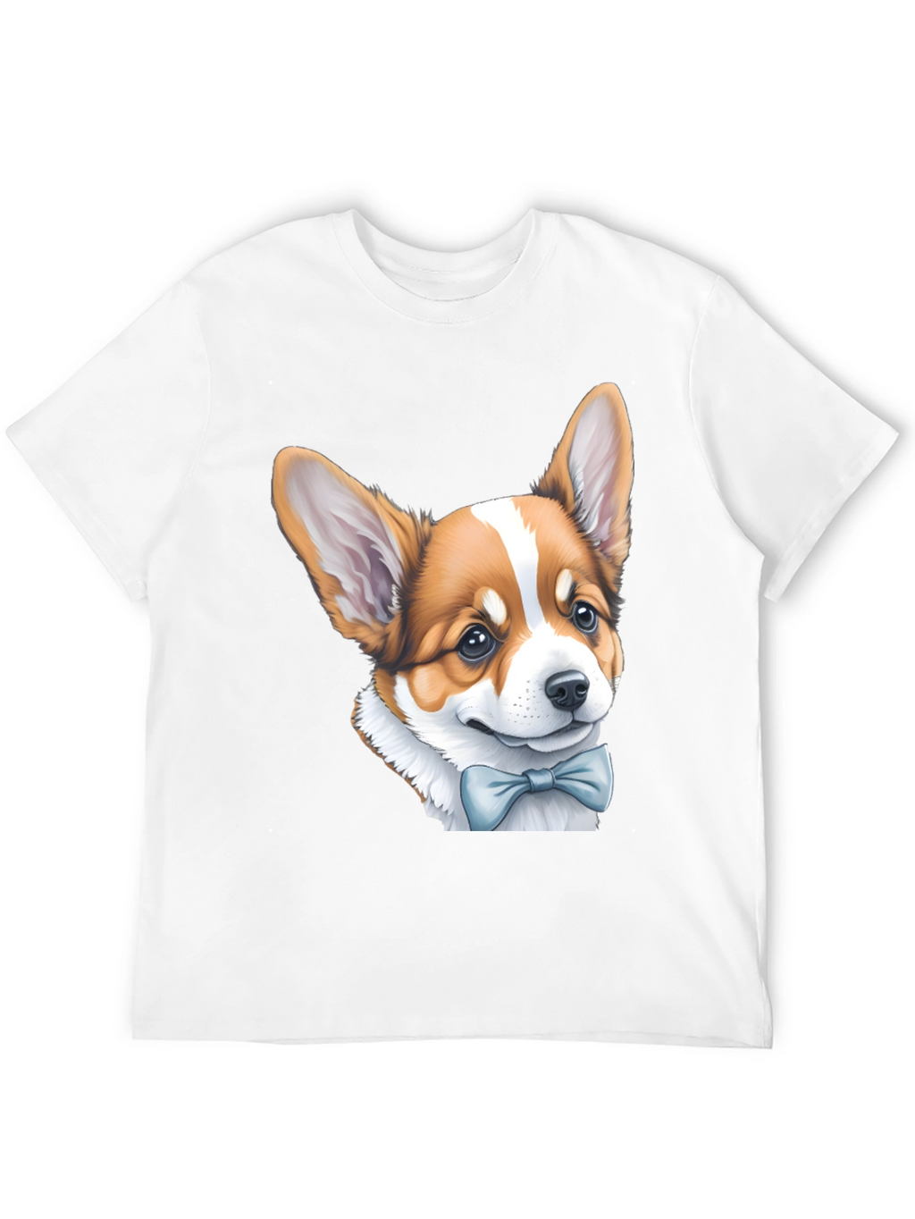 Corgi Bow Tie Black T-Shirt