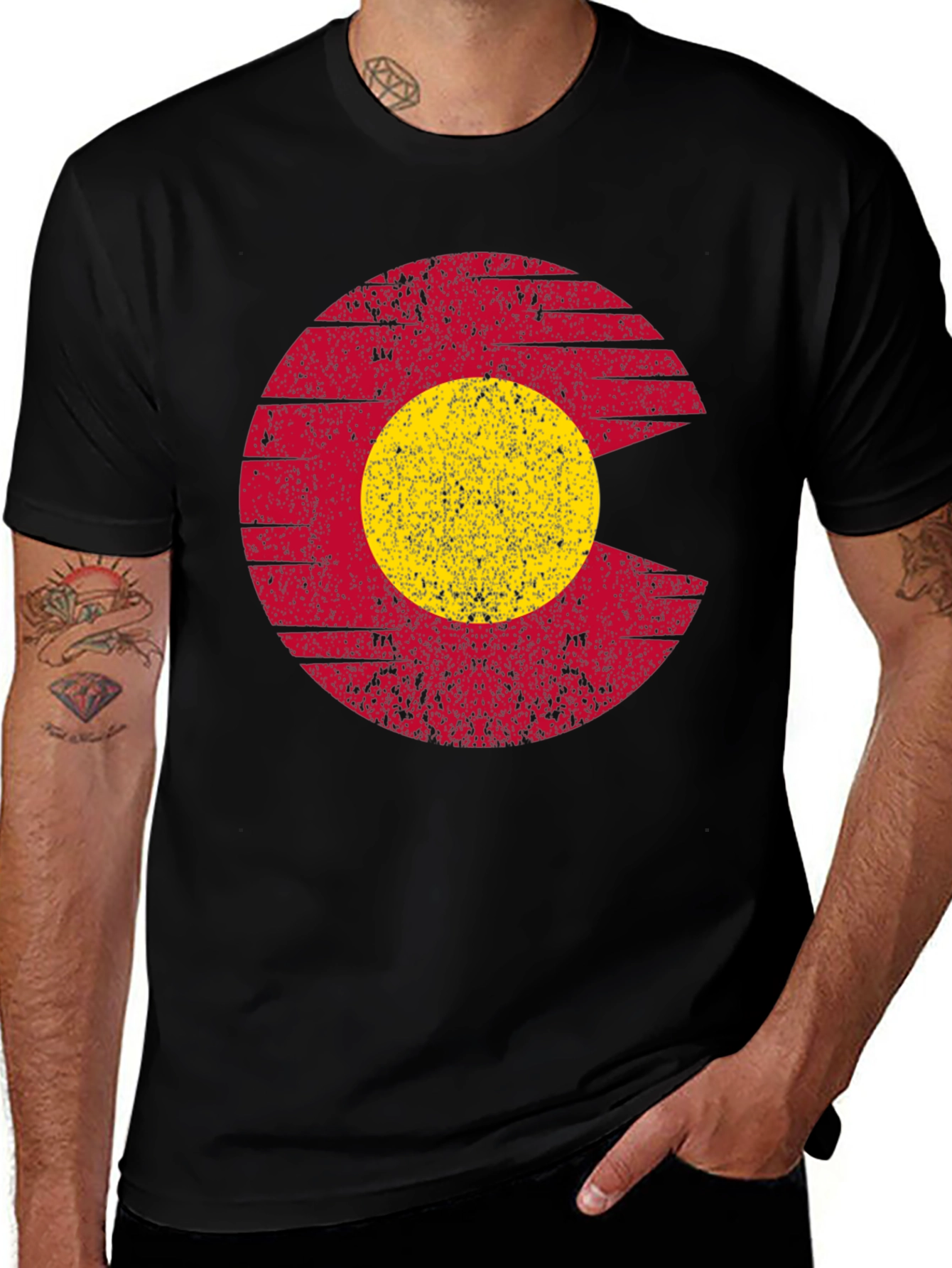 Colorado Flag T-Shirt - Distressed Graphic Tee