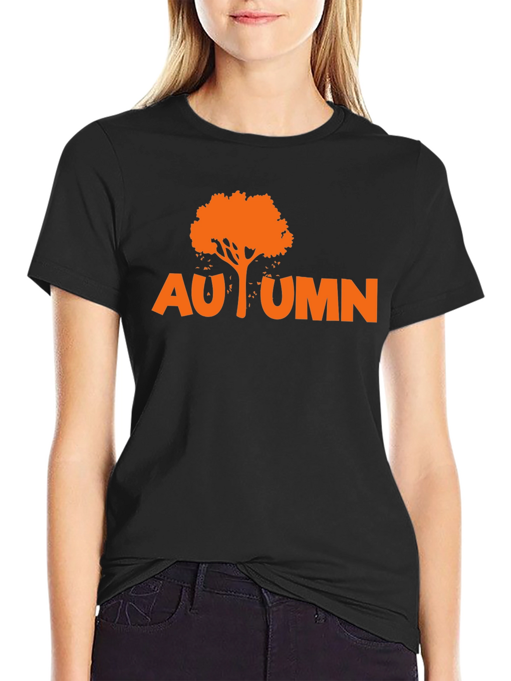 Autumn Tree Graphic Tee - Black
