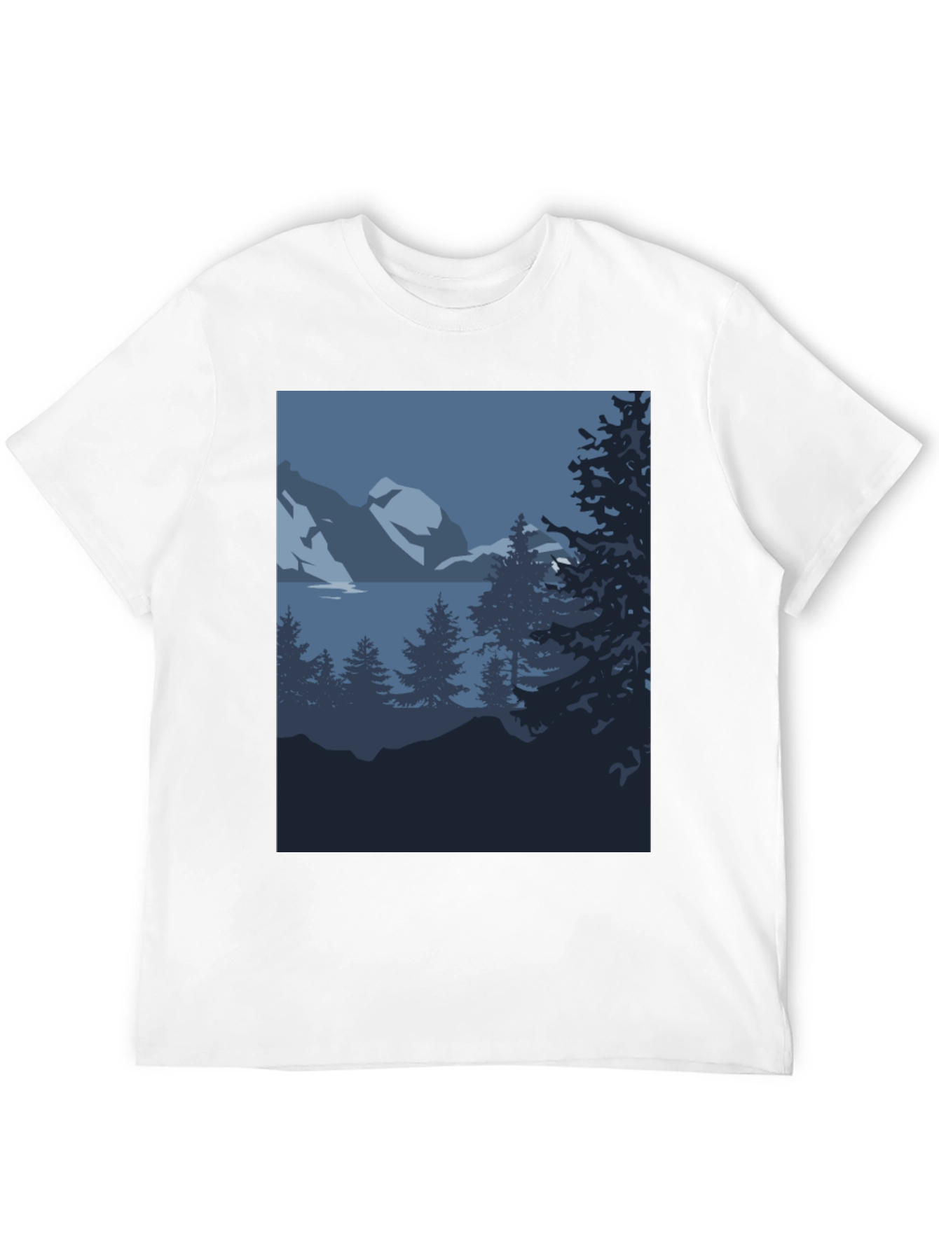 Mountain Scene Graphic Tee - Black