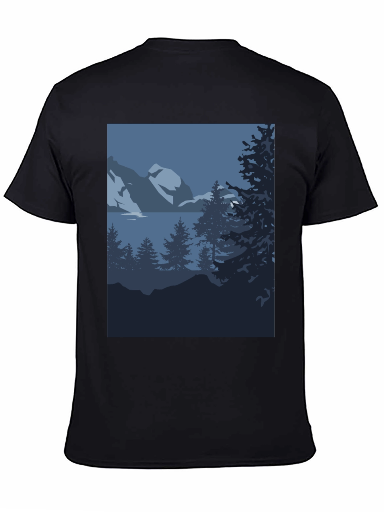 Mountain Scene Graphic Tee - Black