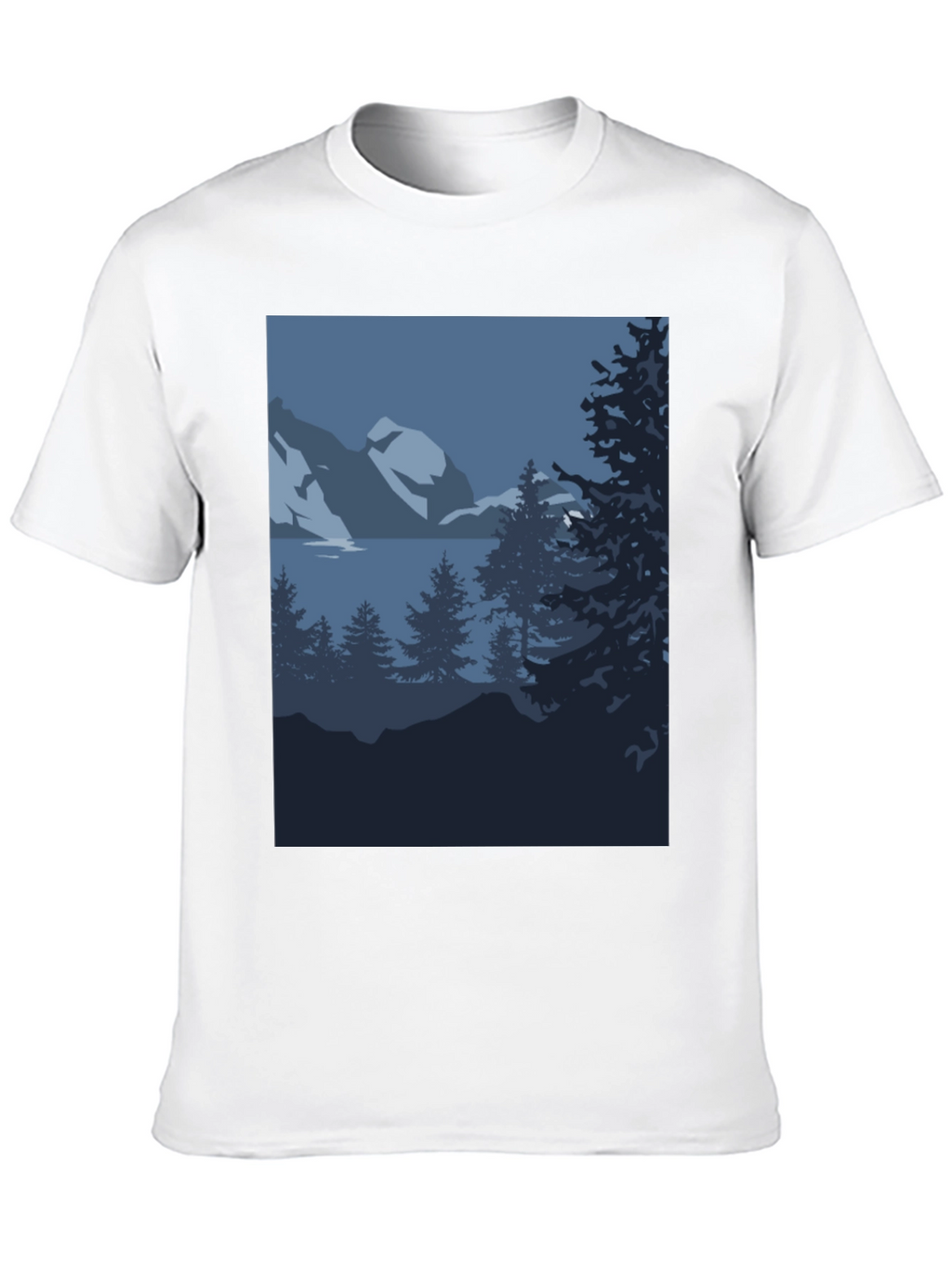 Mountain Scene Graphic Tee - Black