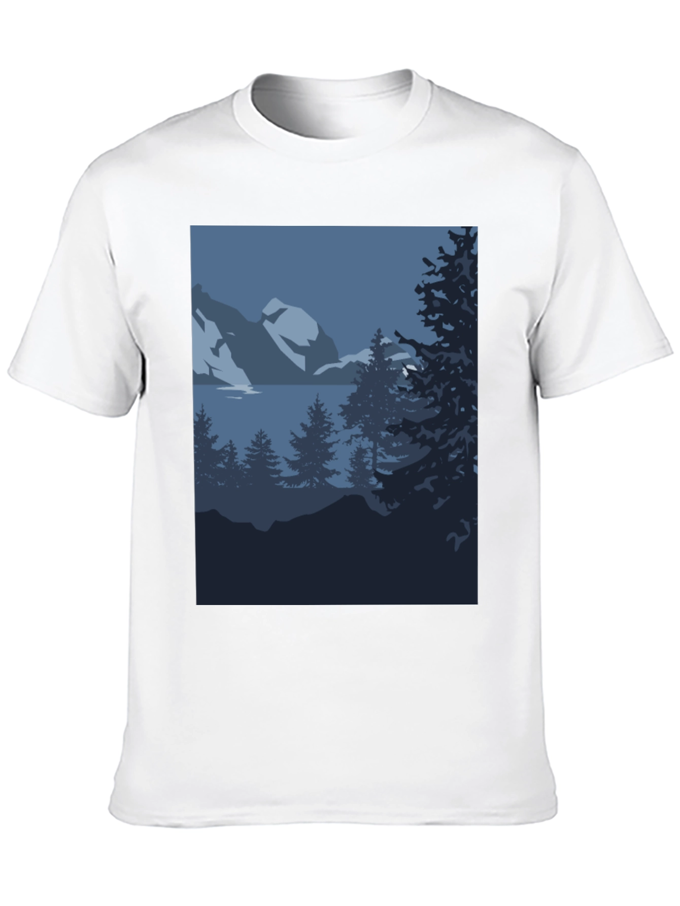 Mountain Scene Graphic Tee - Black