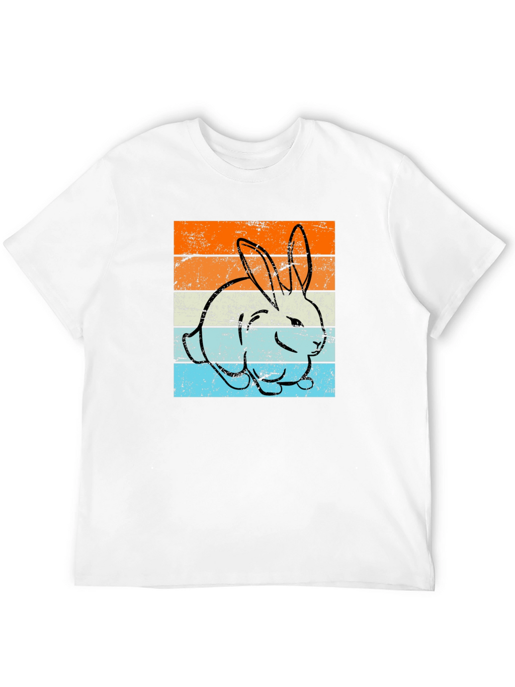 Retro Bunny Graphic Tee - Unisex Black T-Shirt