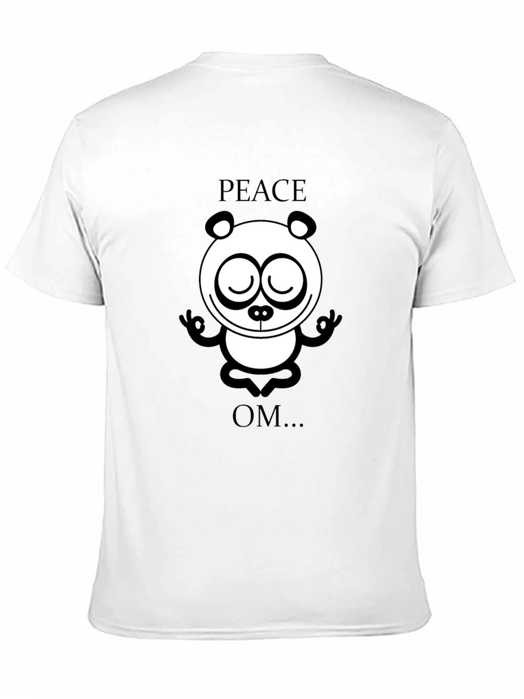 Peace Om Yoga Panda Black T-Shirt