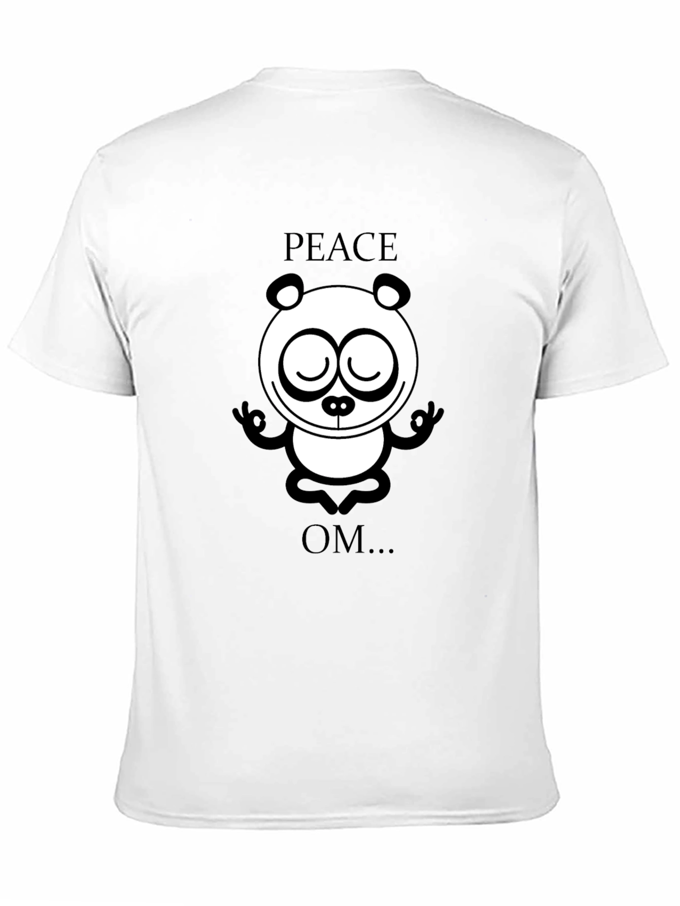Peace Om Yoga Panda Black T-Shirt