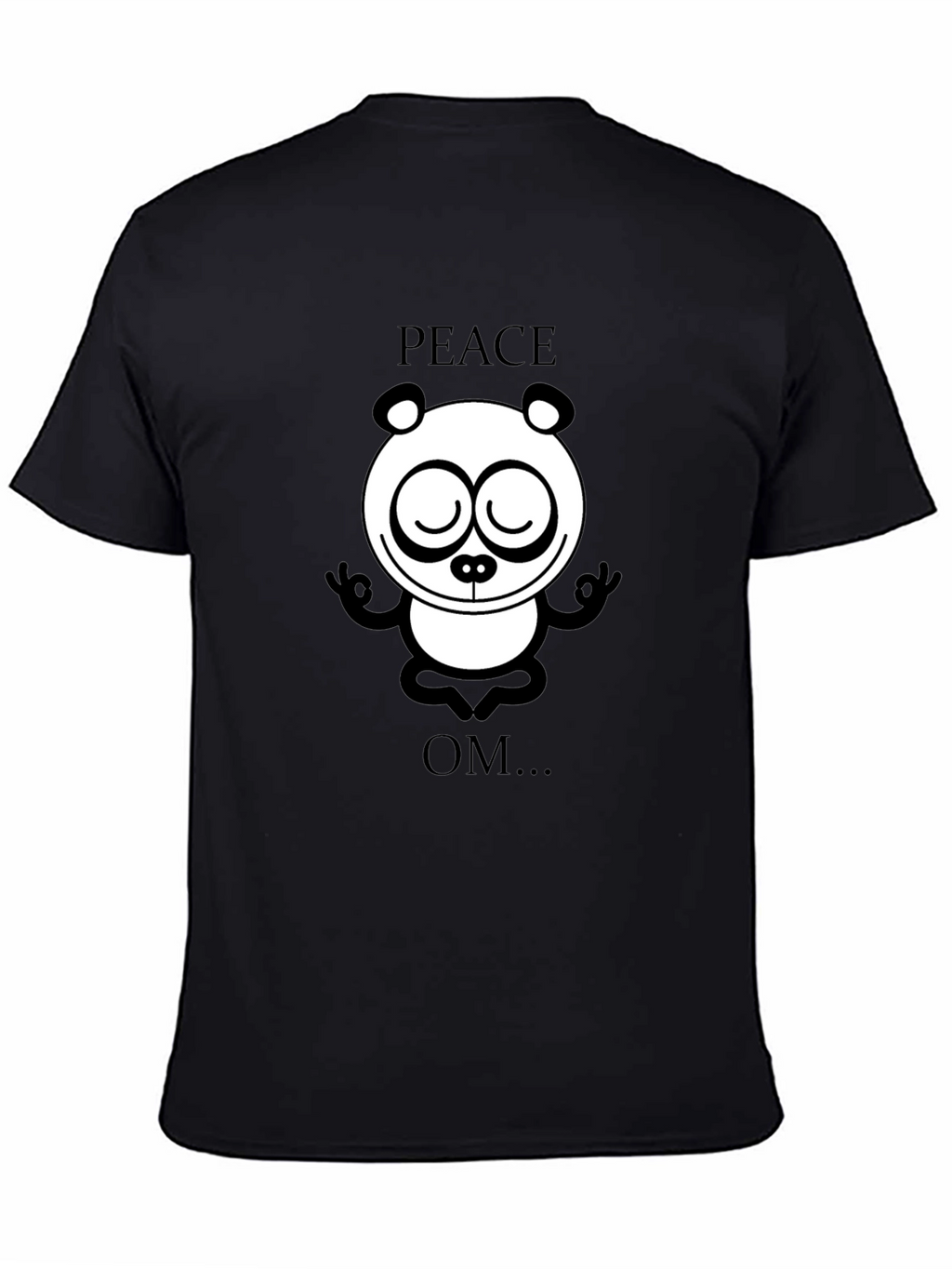 Peace Om Yoga Panda Black T-Shirt