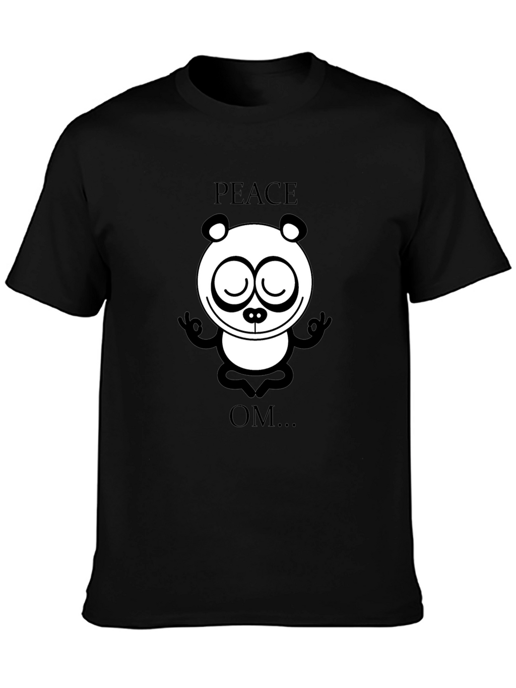 Peace Om Yoga Panda Black T-Shirt