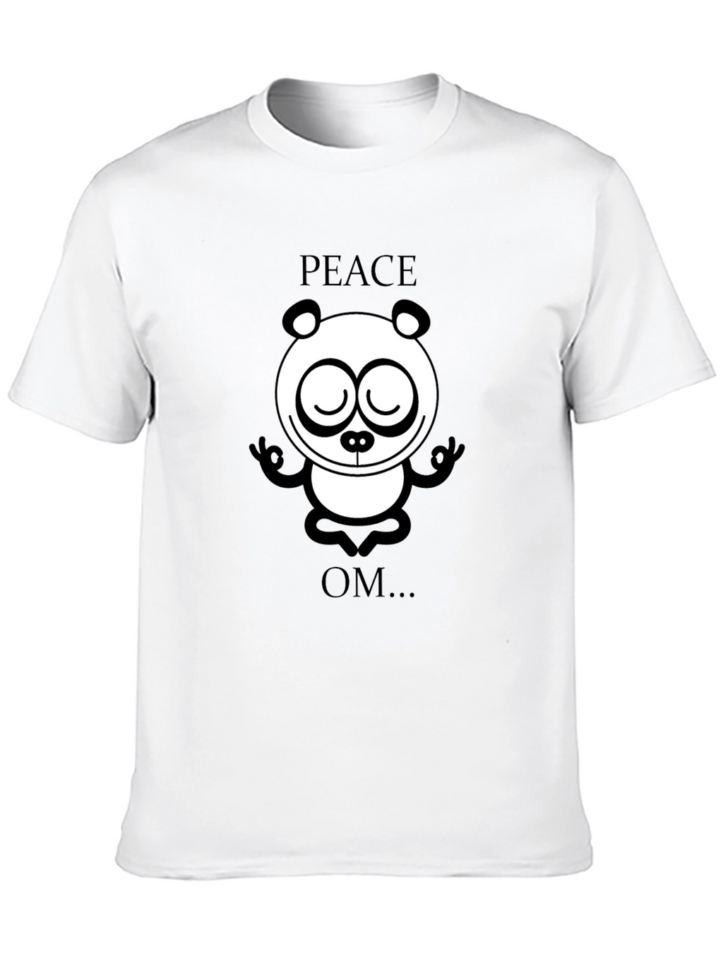 Peace Om Yoga Panda Black T-Shirt