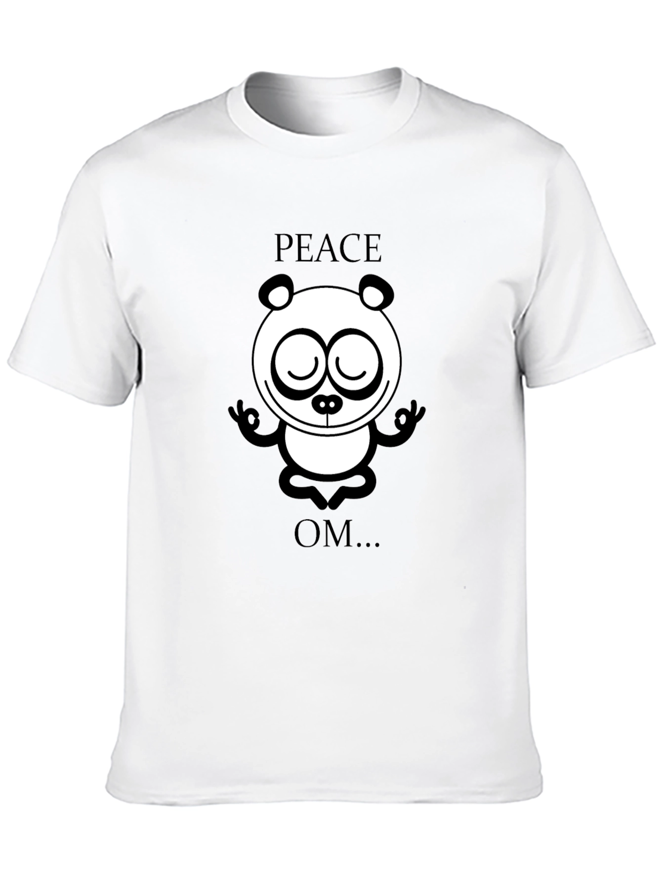 Peace Om Yoga Panda Black T-Shirt