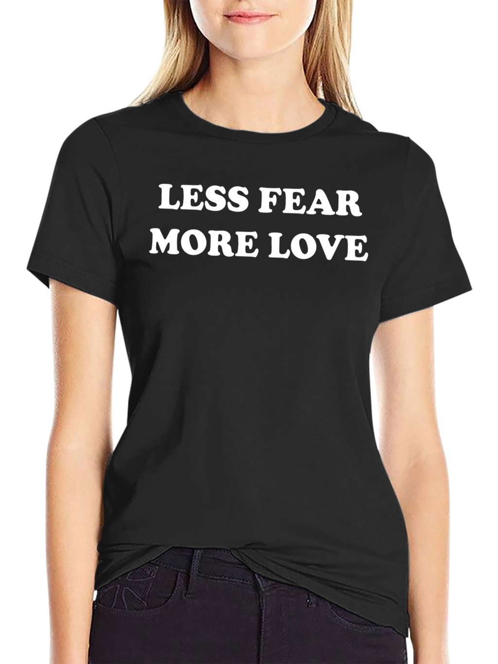 Less Fear More Love Graphic Tee - Black