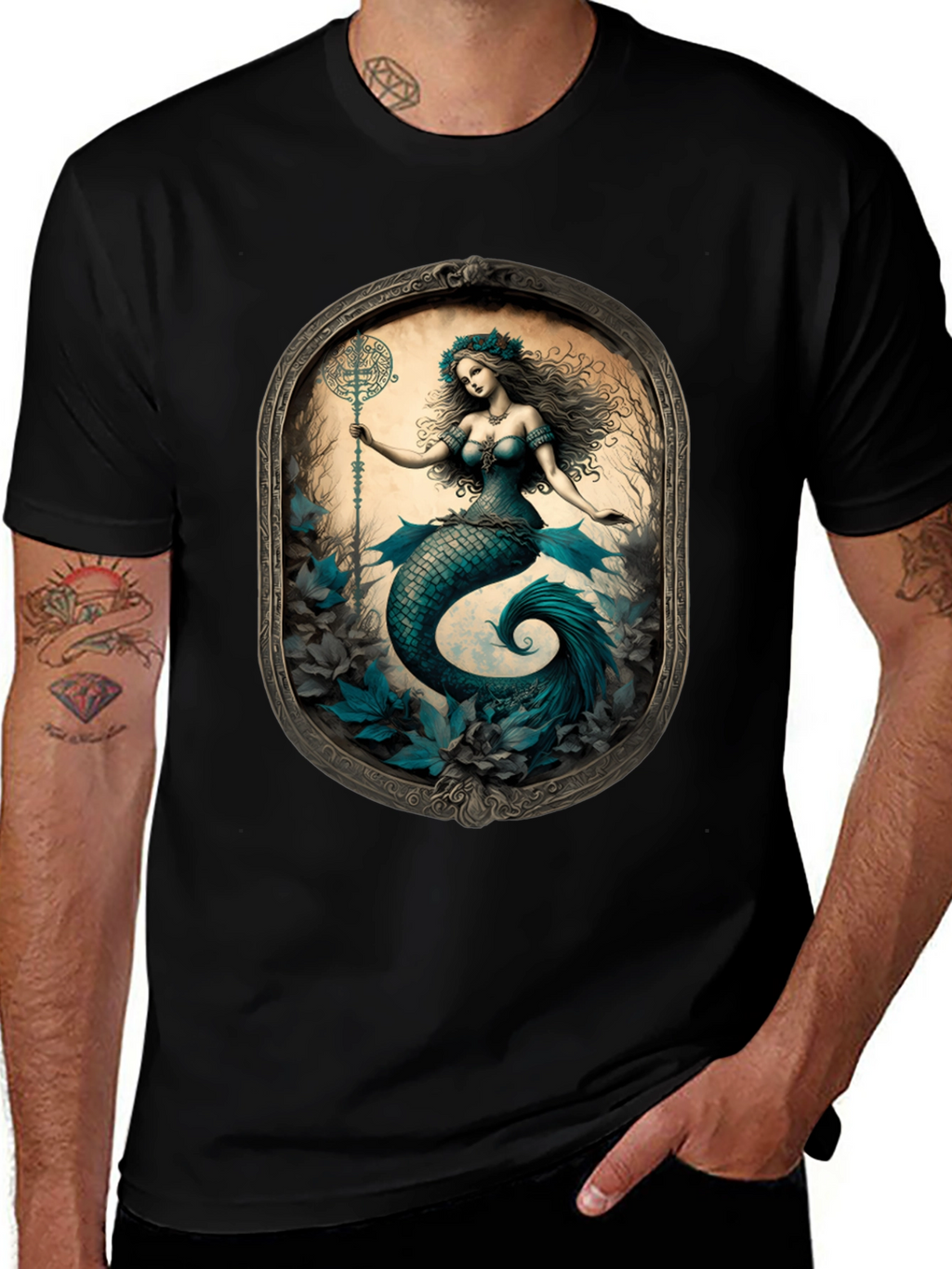 Mermaid Print Tee: Mythical Creature T-Shirt