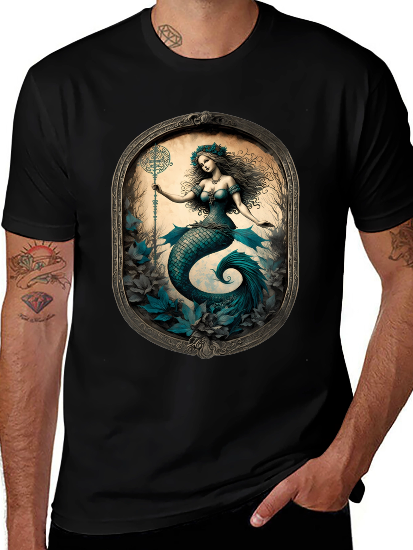 Mermaid Print Tee: Mythical Creature T-Shirt