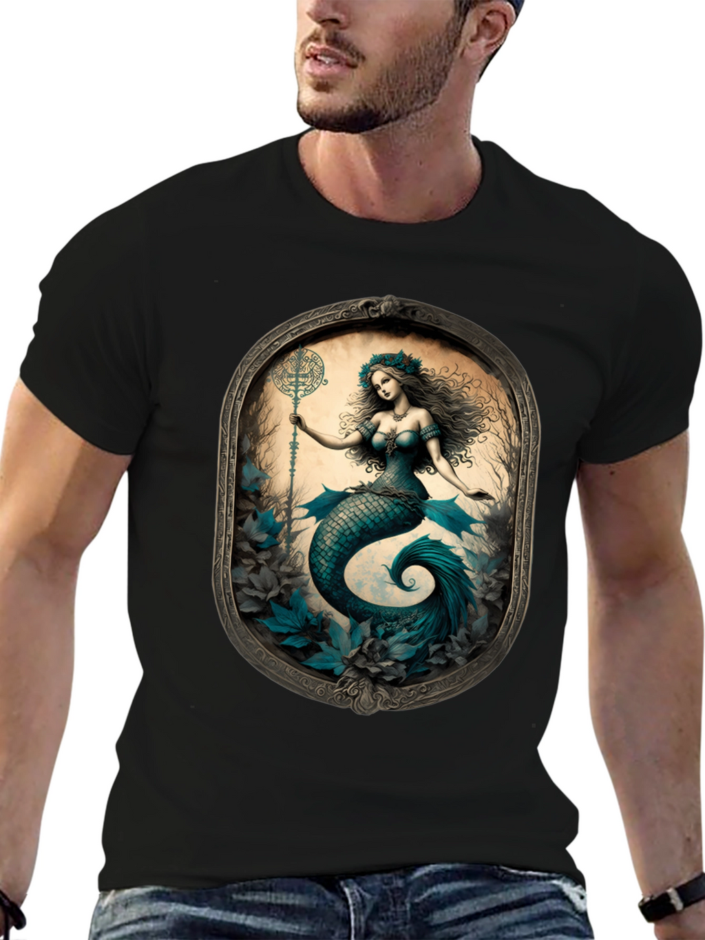 Mermaid Print Tee: Mythical Creature T-Shirt