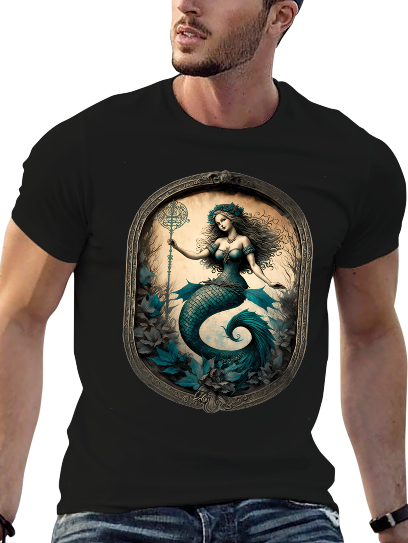 Mermaid Print Tee: Mythical Creature T-Shirt