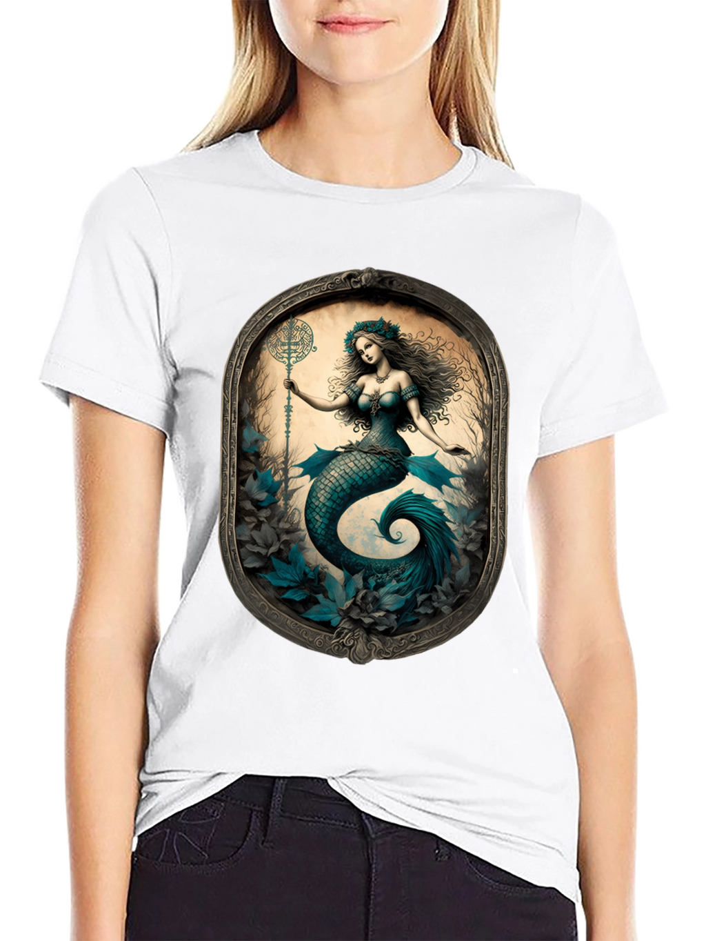 Mermaid Print Tee: Mythical Creature T-Shirt