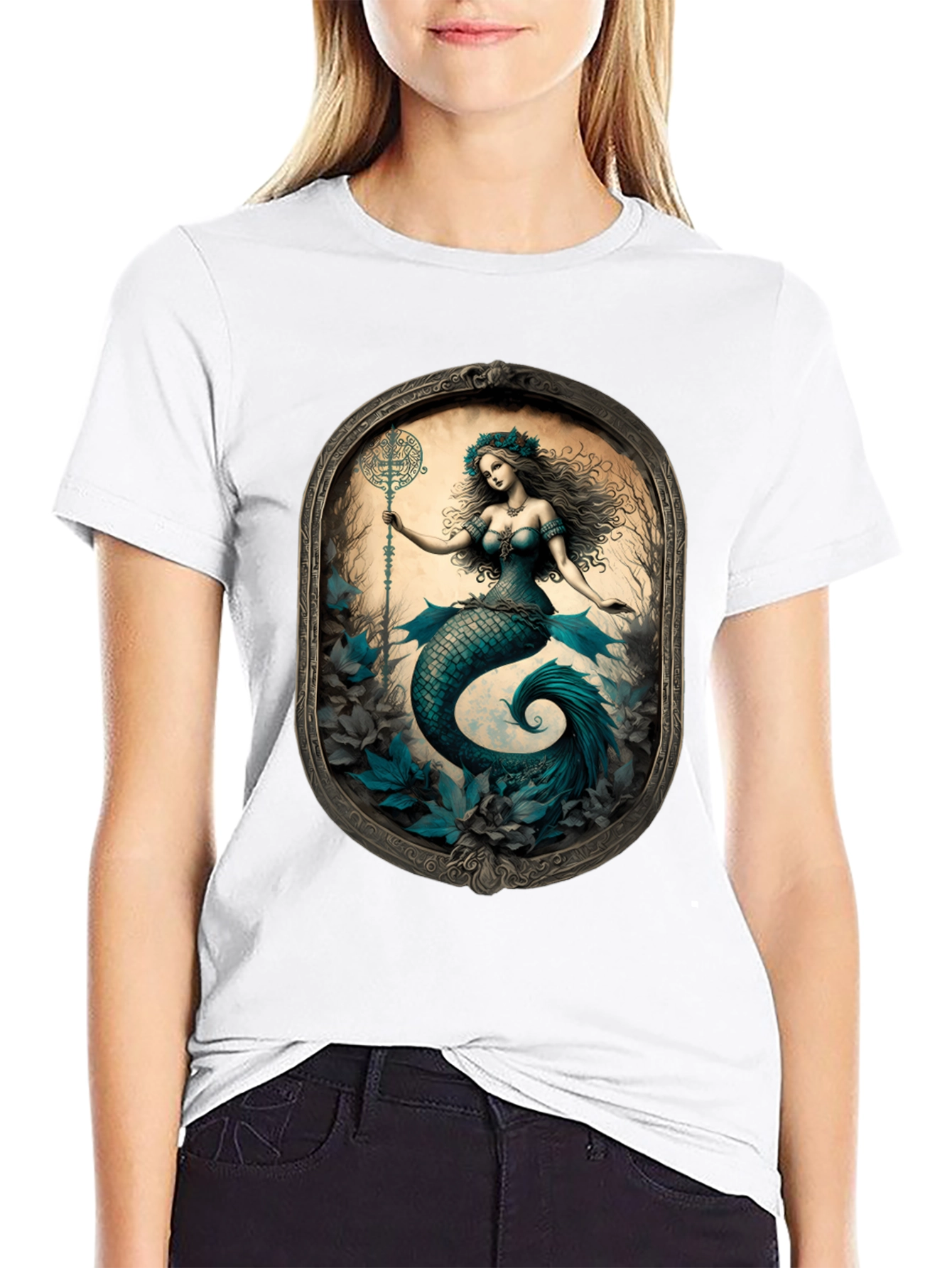 Mermaid Print Tee: Mythical Creature T-Shirt