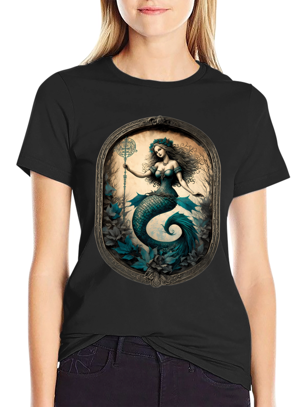 Mermaid Print Tee: Mythical Creature T-Shirt
