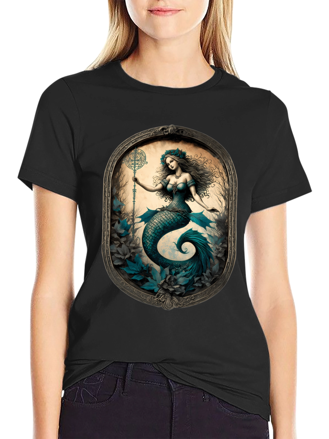 Mermaid Print Tee: Mythical Creature T-Shirt