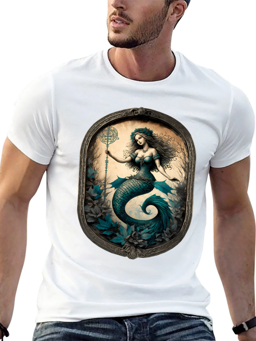 Mermaid Print Tee: Mythical Creature T-Shirt