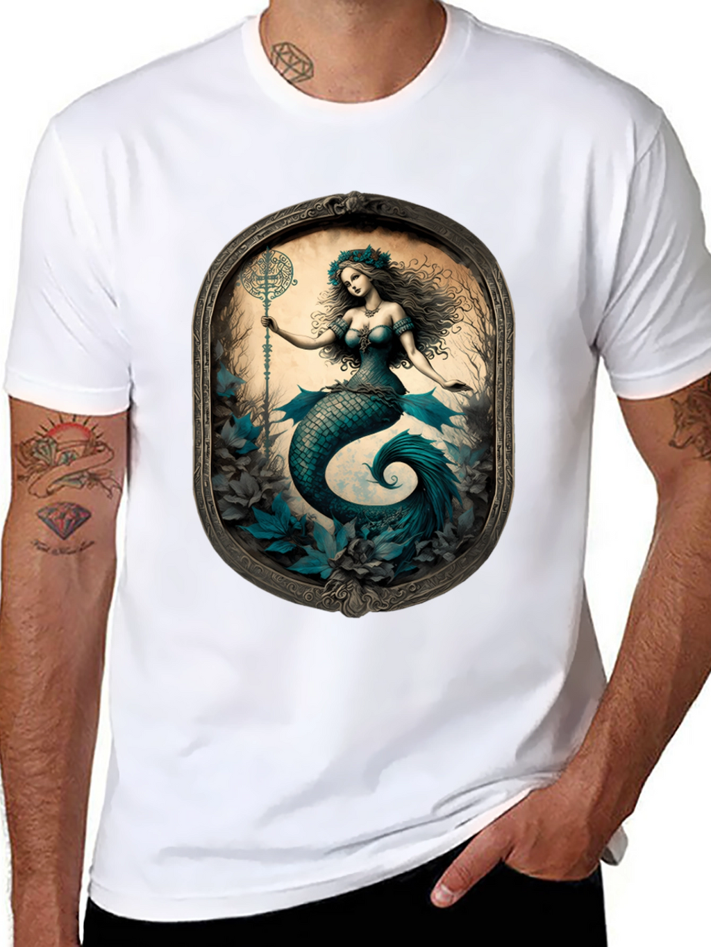 Mermaid Print Tee: Mythical Creature T-Shirt