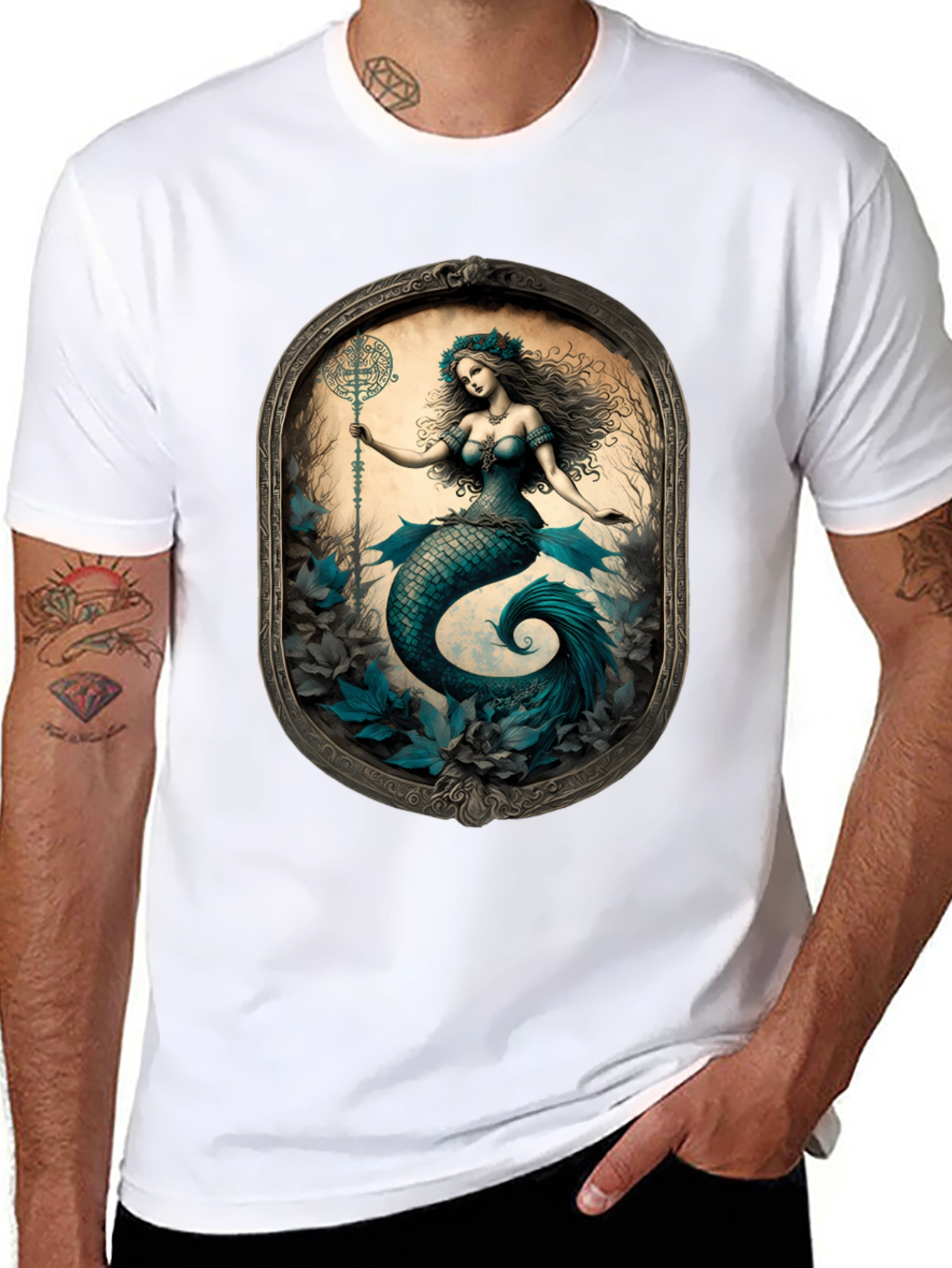 Mermaid Print Tee: Mythical Creature T-Shirt