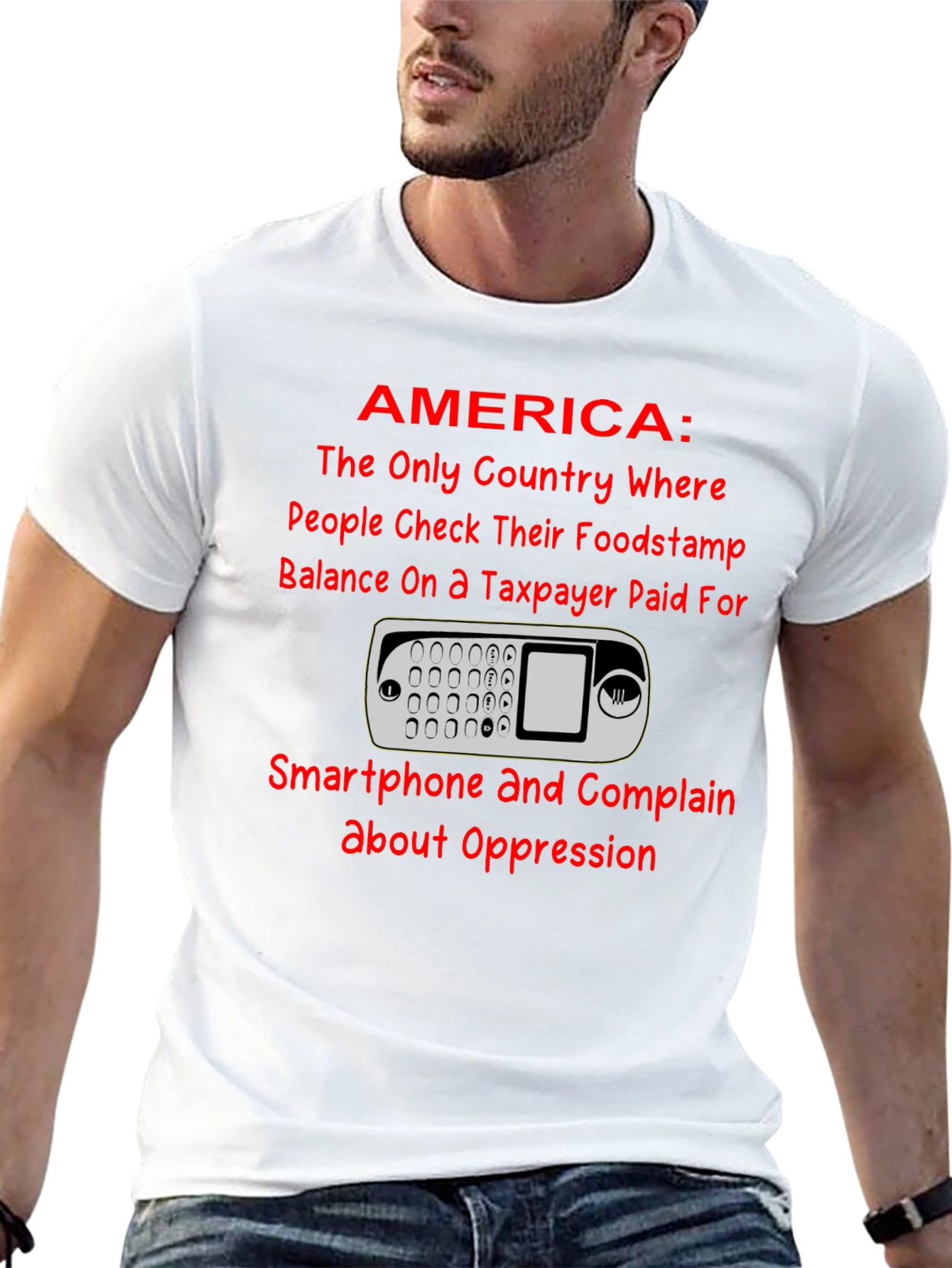 America Smartphone T-Shirt: Taxpayer Humor Tee
