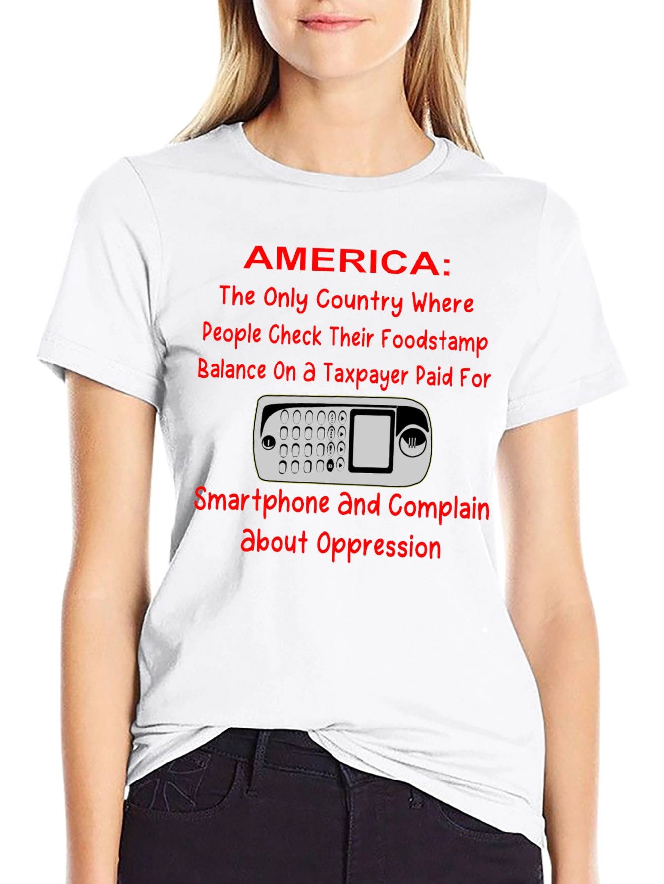 America Smartphone T-Shirt: Taxpayer Humor Tee
