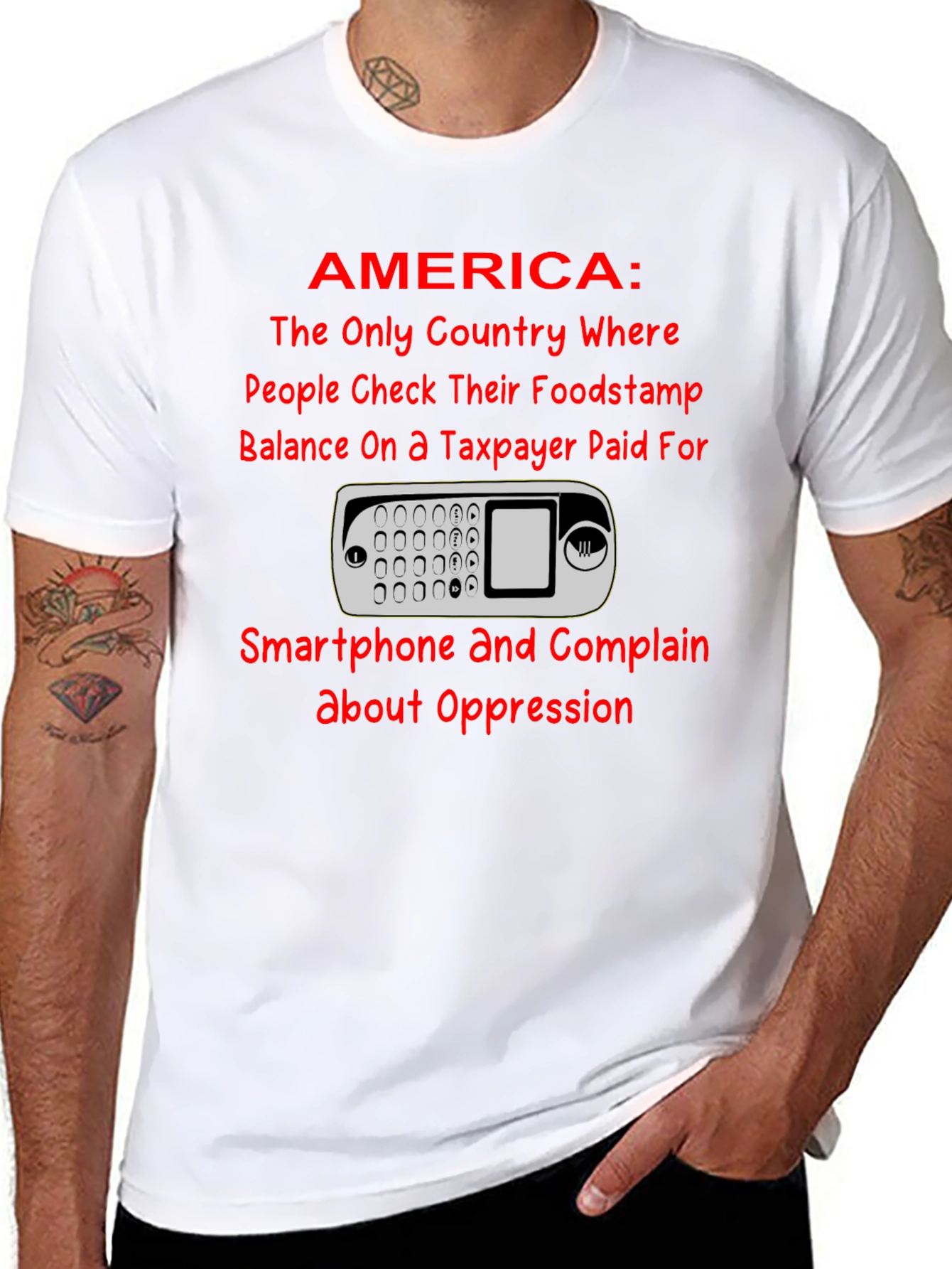 America Smartphone T-Shirt: Taxpayer Humor Tee