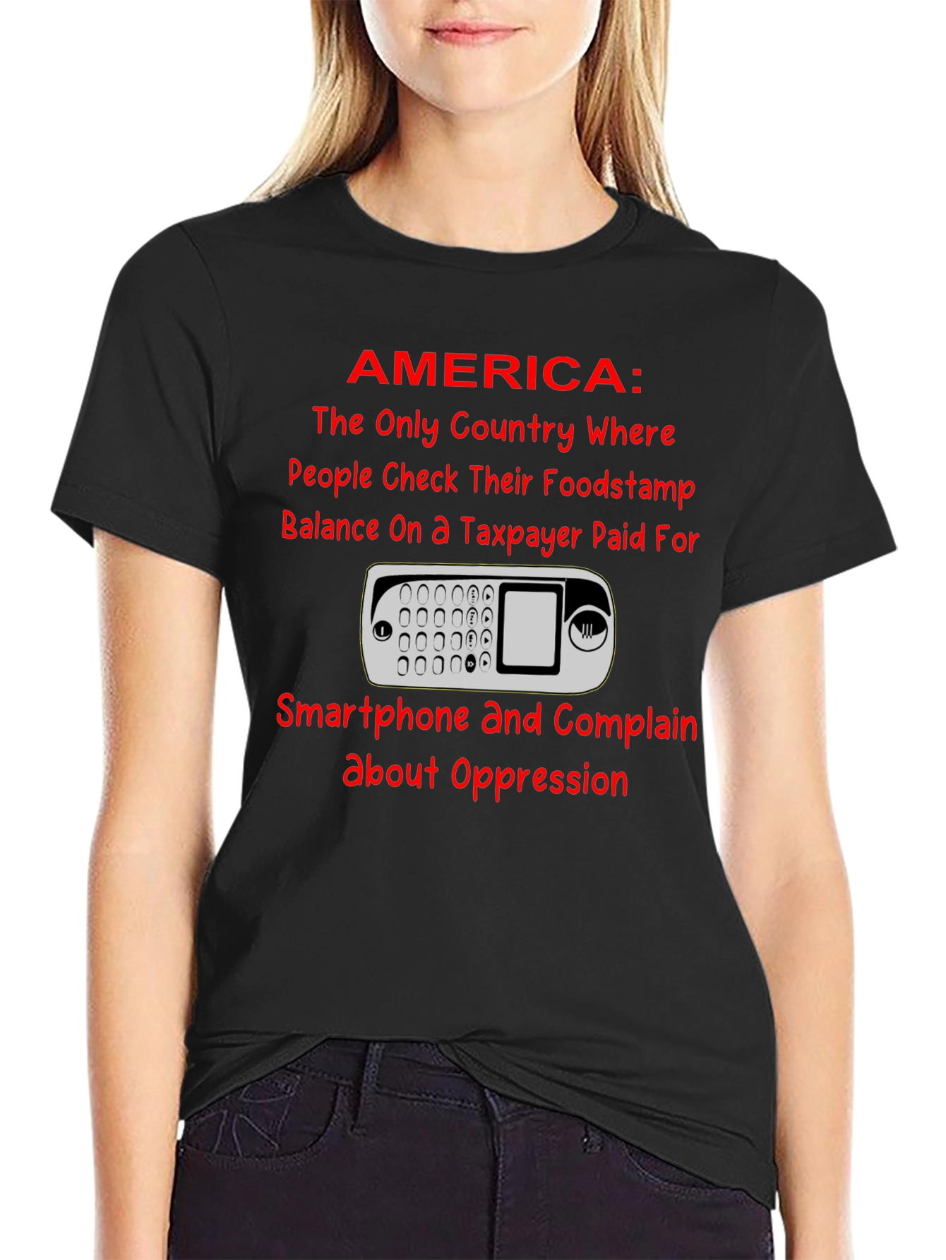 America Smartphone T-Shirt: Taxpayer Humor Tee