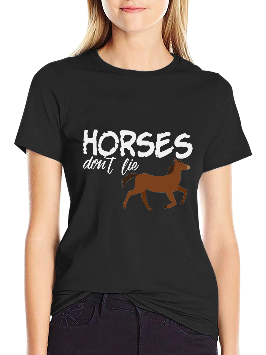 Horses Dont Lie Graphic T-Shirt - Black