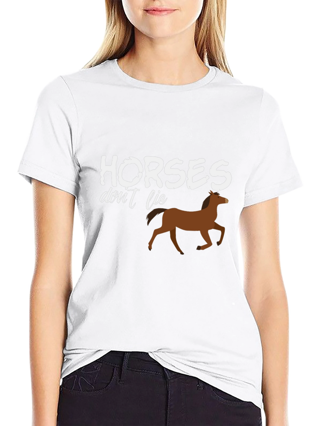 Horses Dont Lie Graphic T-Shirt - Black