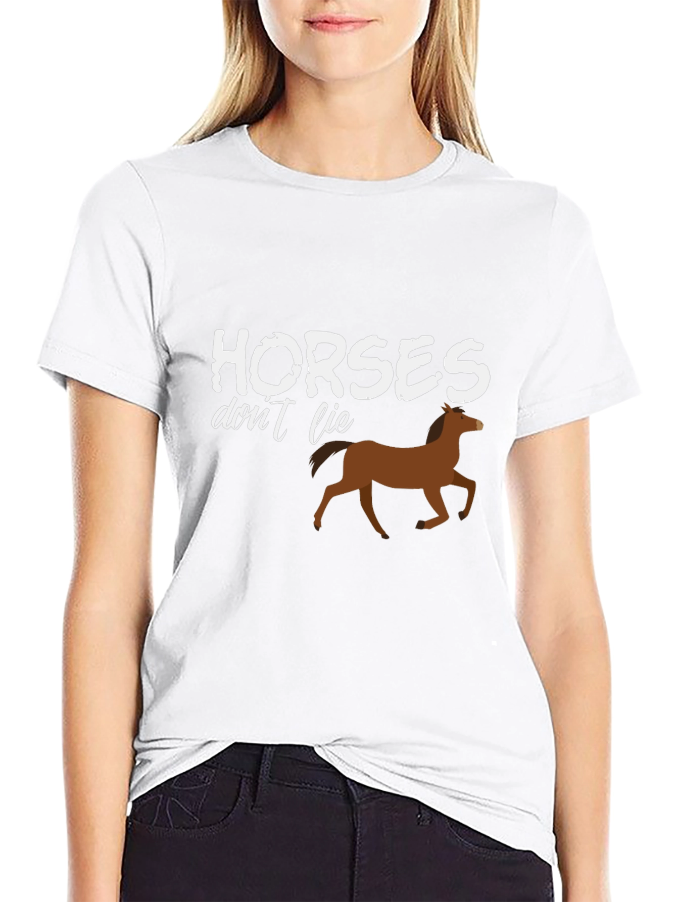 Horses Dont Lie Graphic T-Shirt - Black