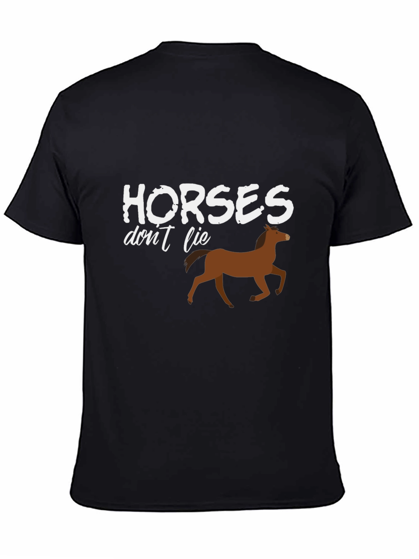 Horses Dont Lie Graphic T-Shirt - Black