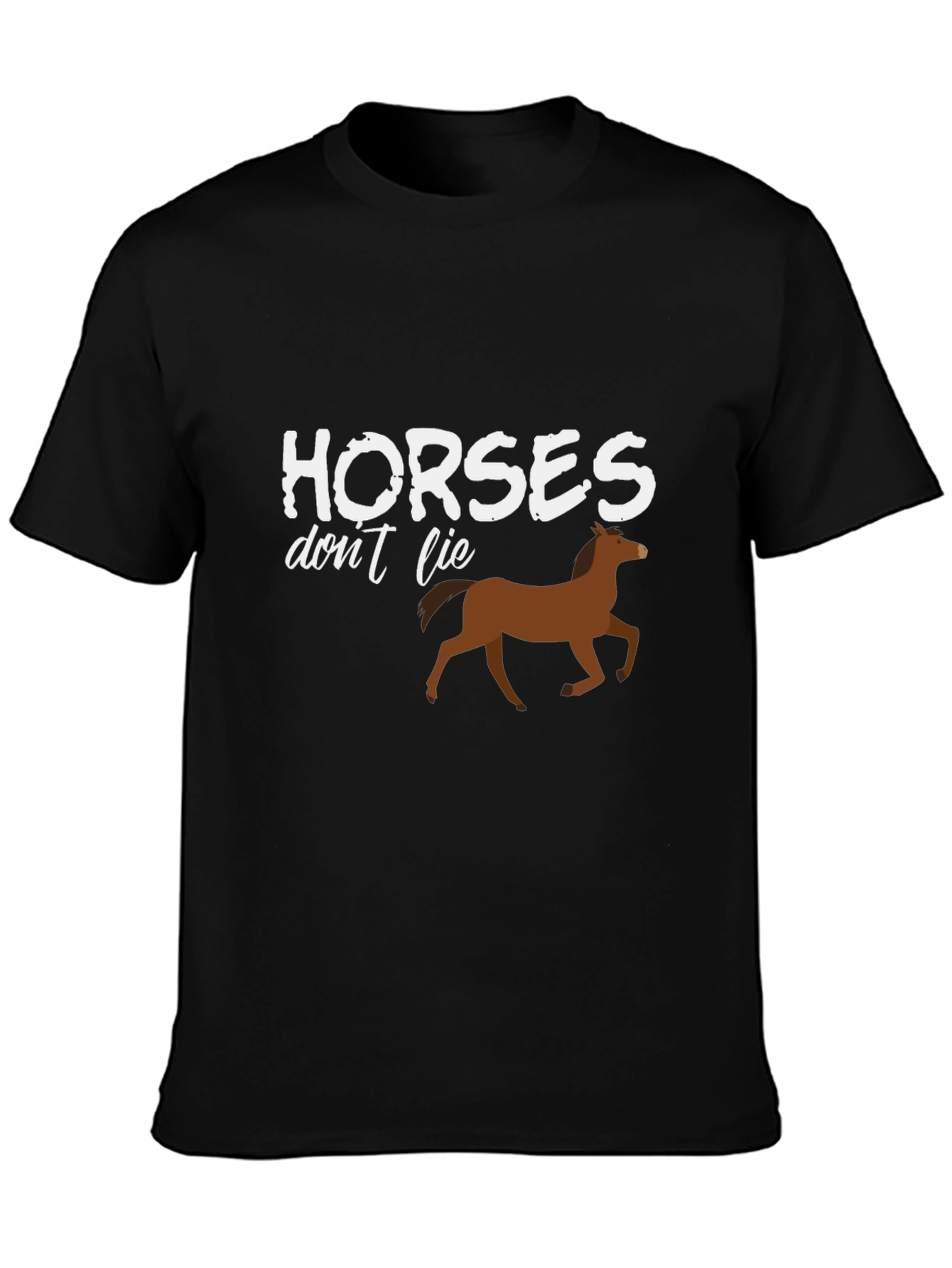 Horses Dont Lie Graphic T-Shirt - Black