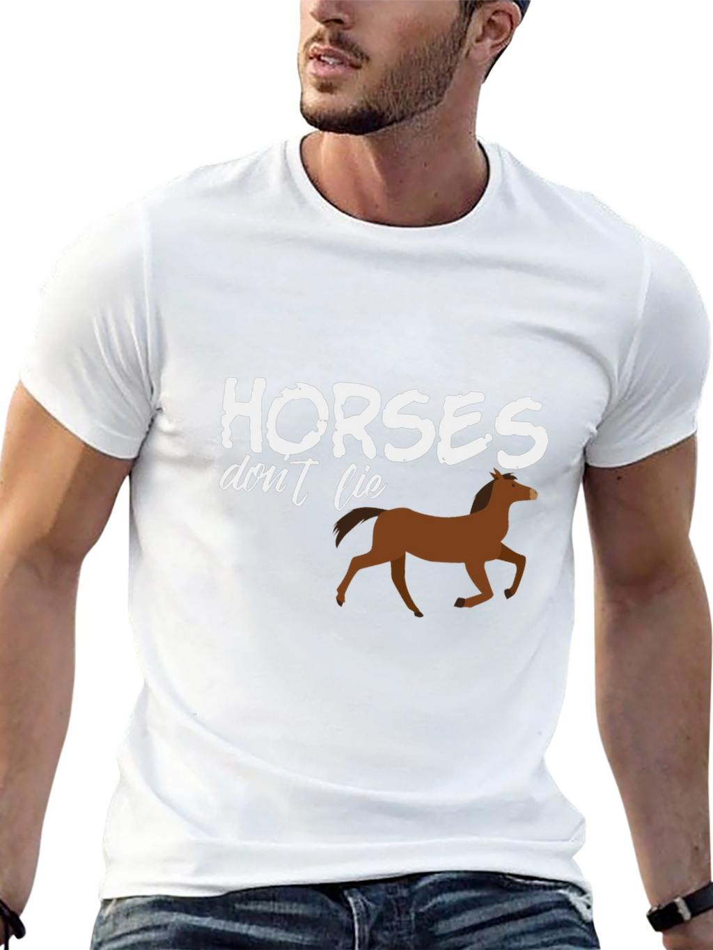 Horses Dont Lie Graphic T-Shirt - Black