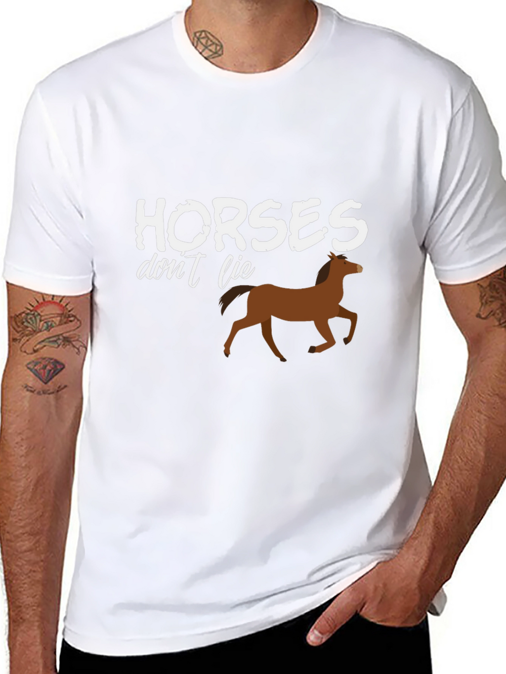 Horses Dont Lie Graphic T-Shirt - Black