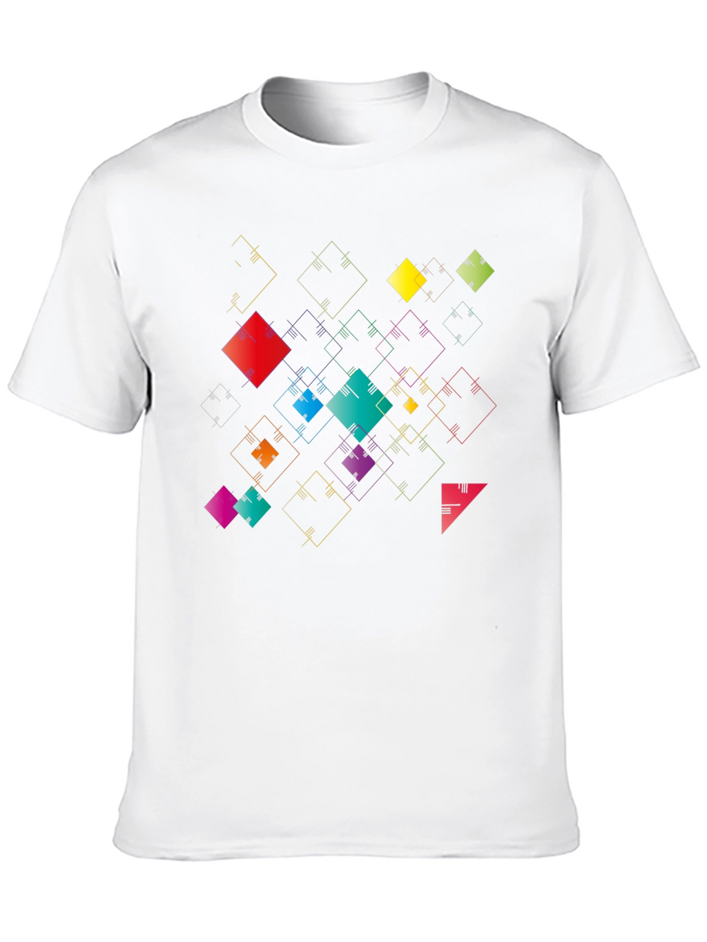Geometric Squares Black T-Shirt
