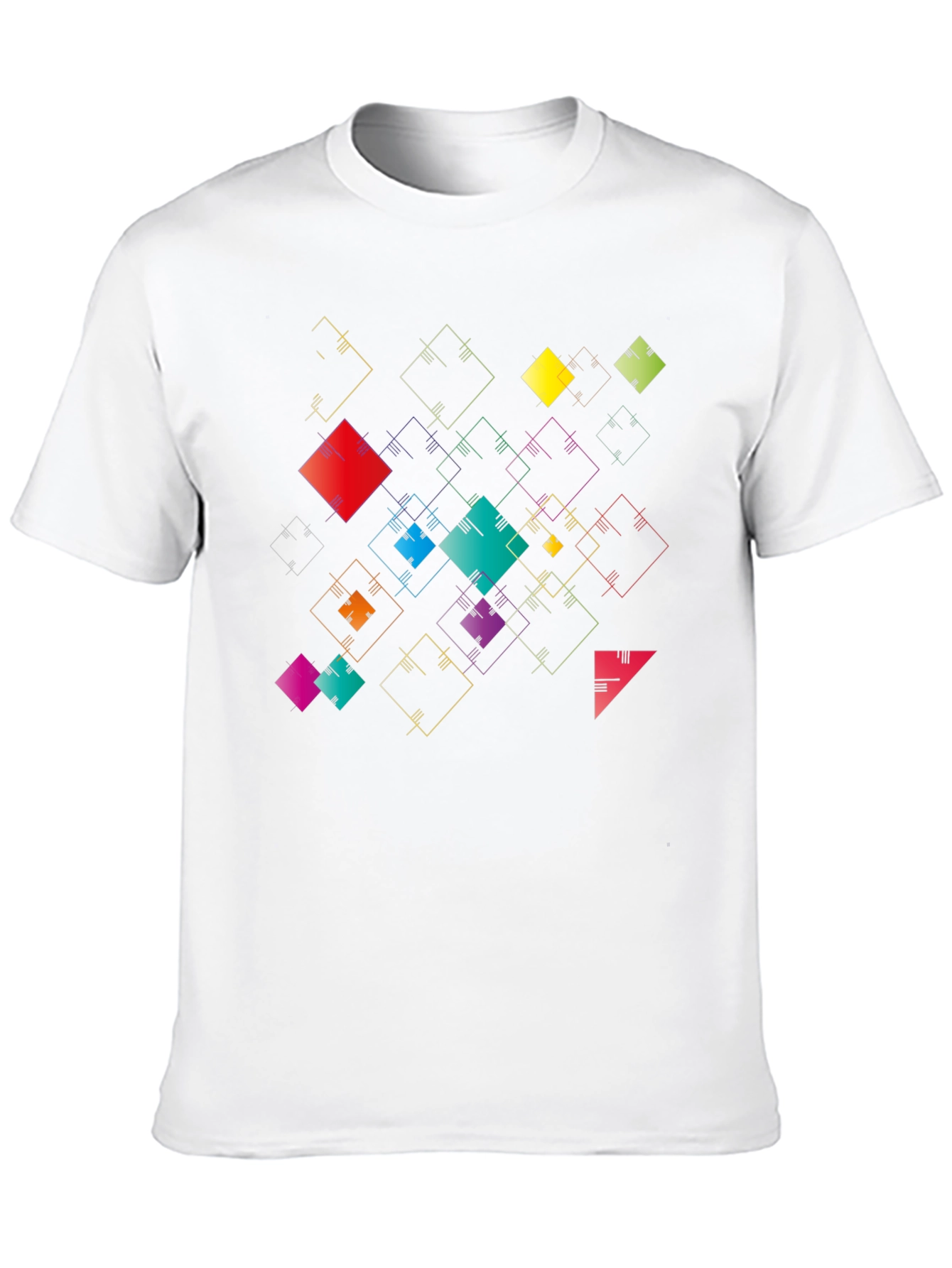 Geometric Squares Black T-Shirt