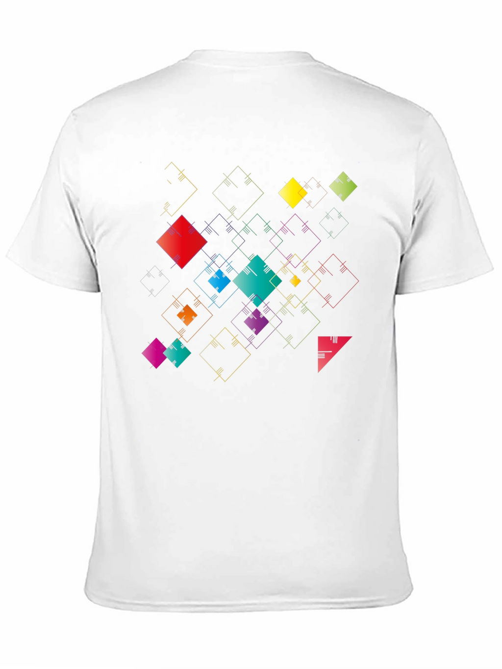 Geometric Squares Black T-Shirt
