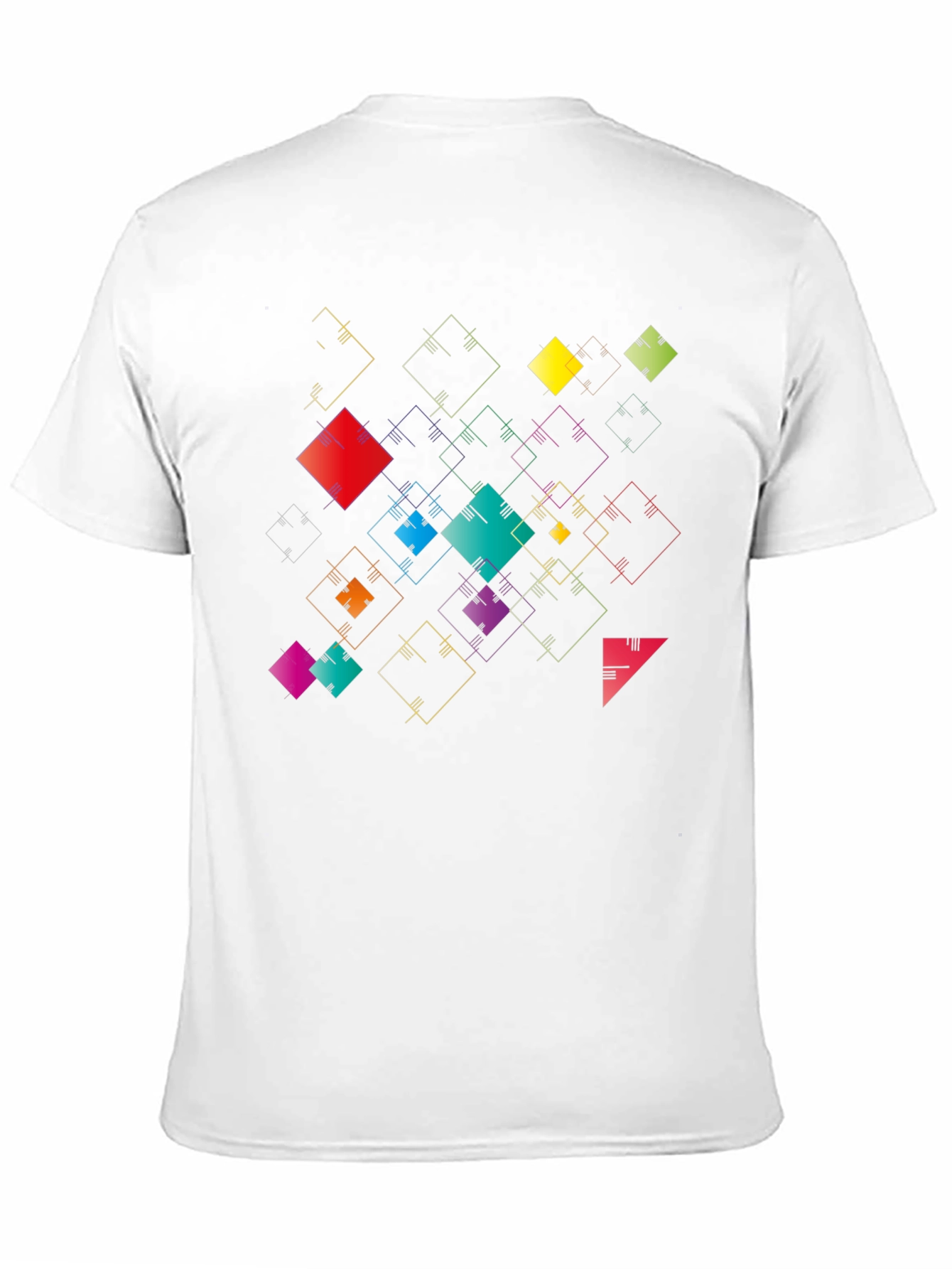 Geometric Squares Black T-Shirt