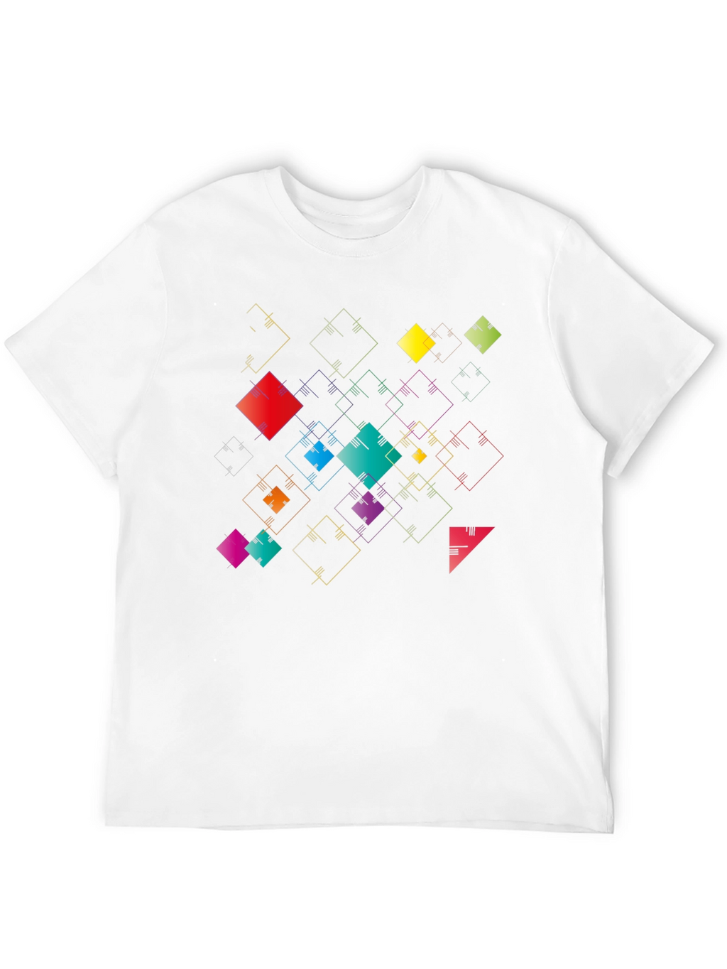 Geometric Squares Black T-Shirt