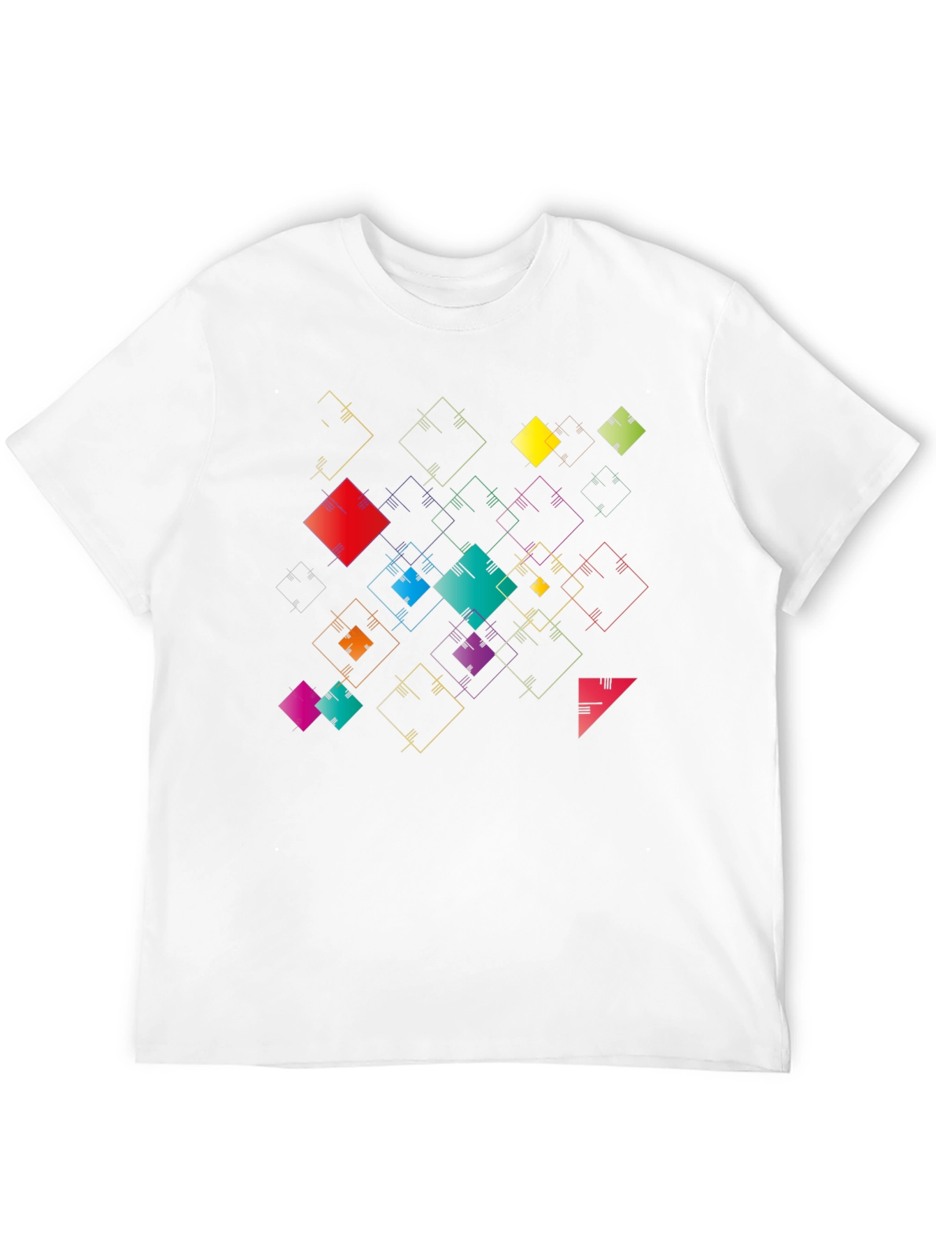 Geometric Squares Black T-Shirt